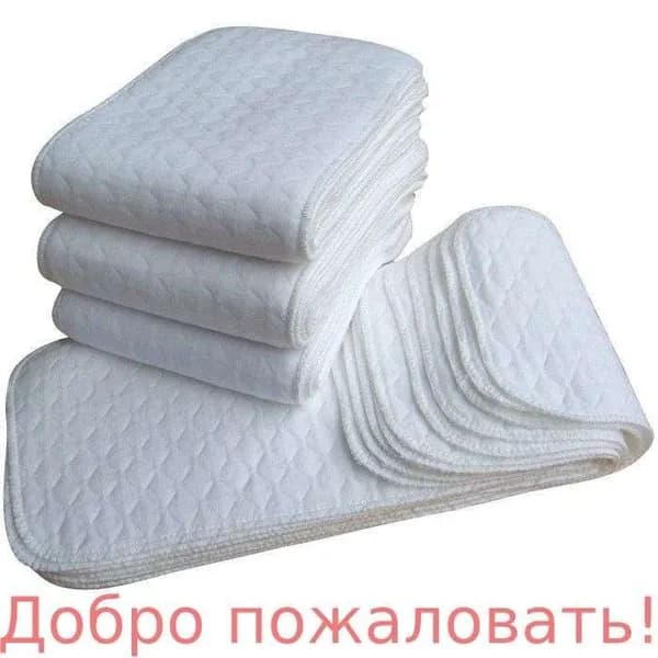 Premium Soft Подгузники для новорожденных, 100% хлопок, ультра-тонкие. Впитывающие трехслойные - Вкладыши для многоразовых подгузников марлевые хлопковые, комплект 5 штук
