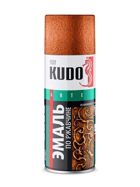 Эмаль по ржавчине молотковая KUDO медная 520мл. арт. KU-3007