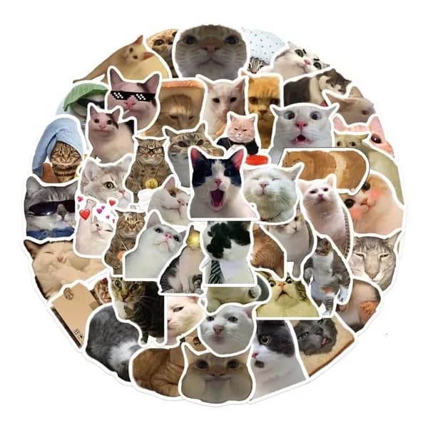 50 наклеек с котами