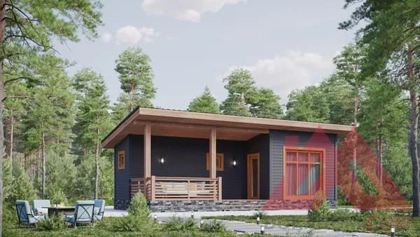 Архитектурное решение каркасной бани "Мила" 4,5*10, 22 кв.м.