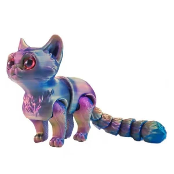 Симпатичная игрушка-котенок, напечатанная на 3D-принтере