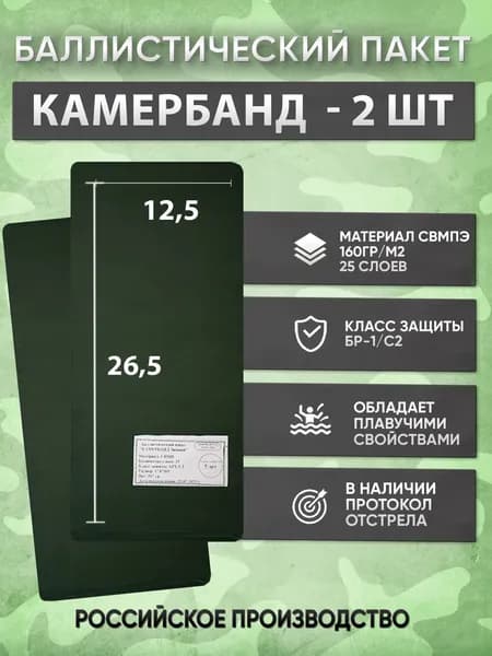 Баллистические пакеты БР-1/С2 в камербанды бронежилета -2 шт