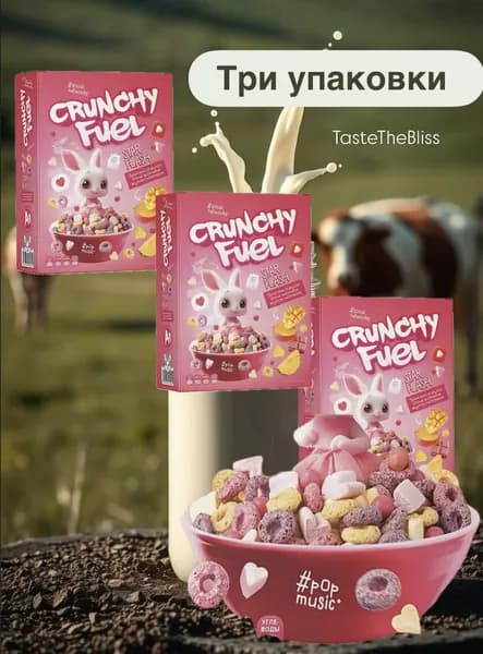 Готовый завтрак Crunchy Fuel Микс сочных тропических фруктов с шоколадом, 3 упаковки по 200г