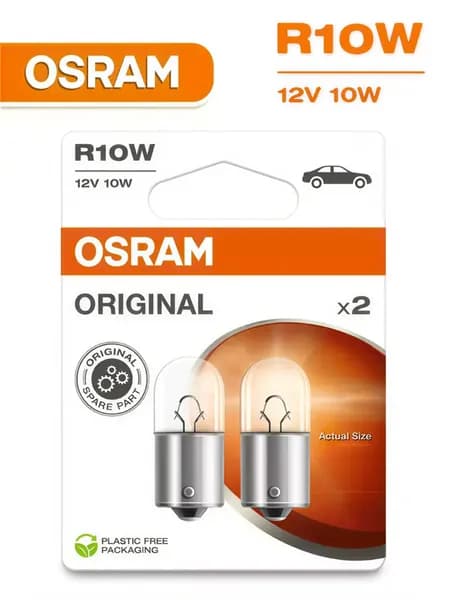 Лампа автомобильная 2 шт Osram Original R10W 10W 12V BA15s