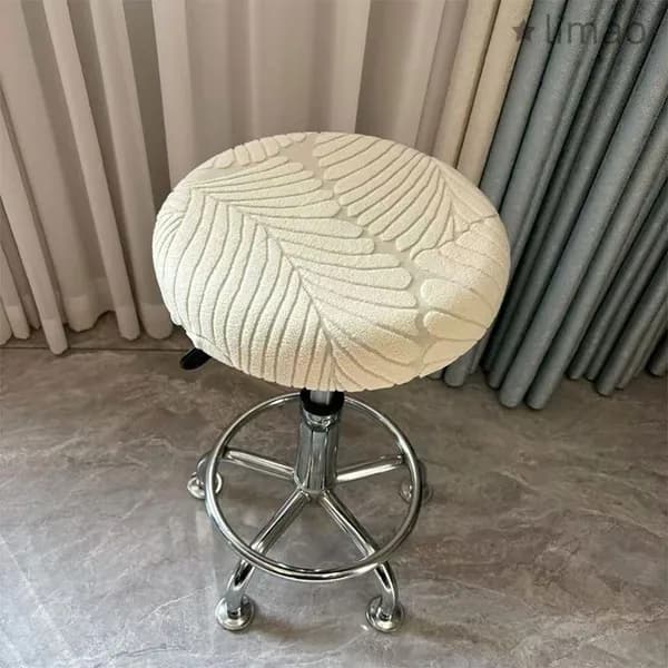 Чехол на мебель для табурета 36x36 см на резинке дерево бежевый