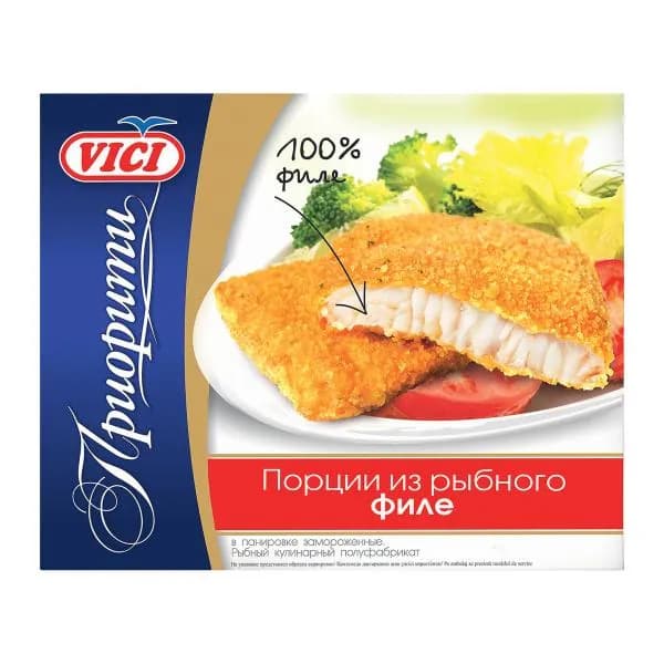 Порции из рыбного филе в панировке Vici 300г