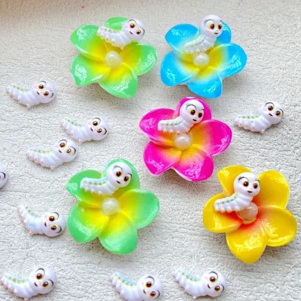 58pcs мини / гусеницы / цветы DIY маникюр декоративные аксессуары