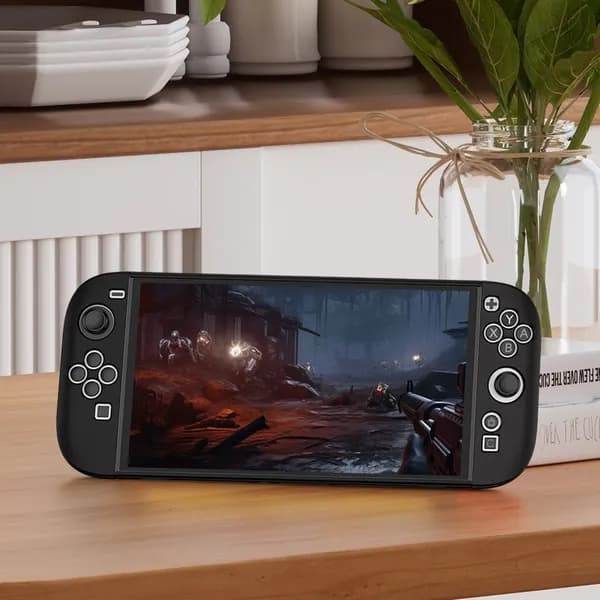 Чехол для Nintendo Switch 2 из ТПУ и поликарбоната чёрный с X-образным рисунком