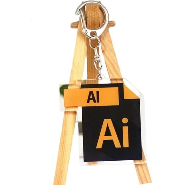 Акриловый брелок-держатель для ключей, - AI
