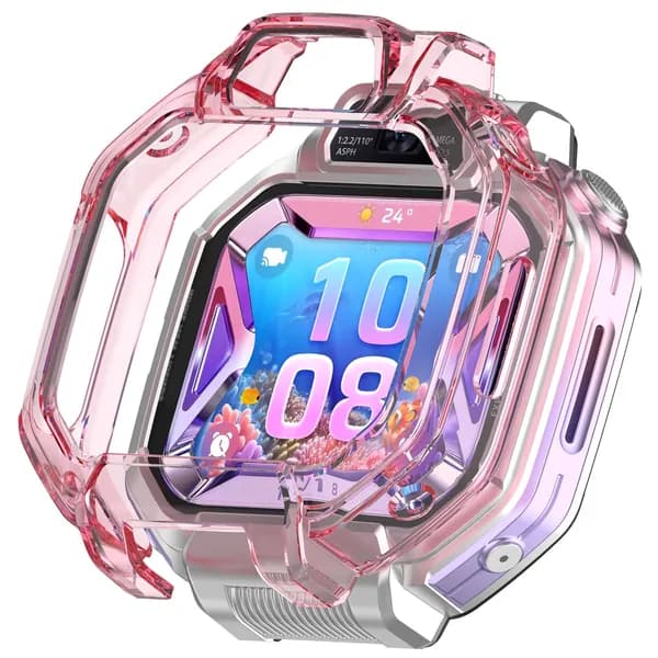 Чехол ТПУ полупрозрачный розовый для Huawei Watch Kids X1 и X1 Pro