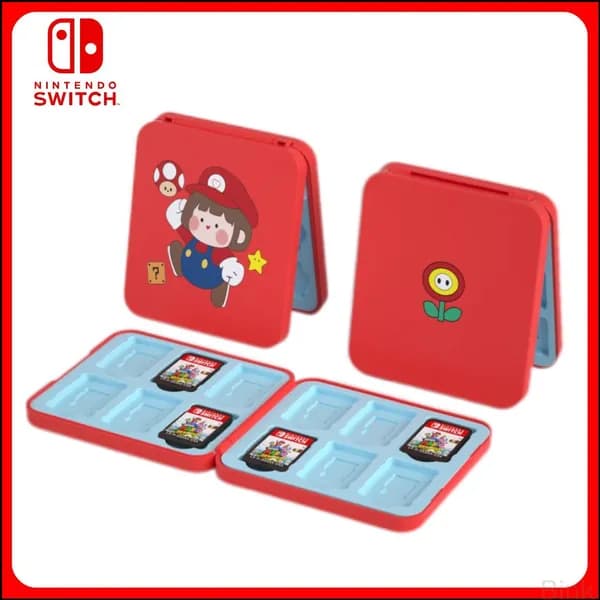 Эксклюзивный чехол для Nintendo Switch с отделениями под 12 картриджей и 12 TFкарт в стиле Девочка Марио