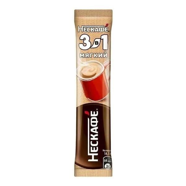 Кофейный напиток Nescafe 3 в 1 Мягкий растворимый 14,5 г