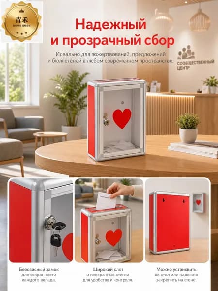 Ящик для анкет, пожертвований , голосования, 285х215х105