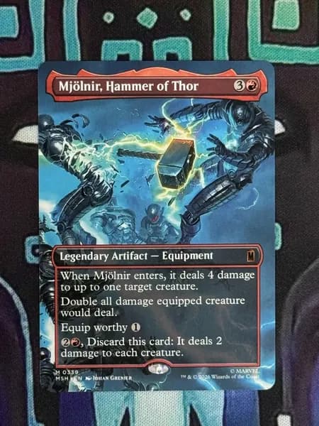 Кастомные прокси-карты высокого качества, MTG PROXY CARDS фойловые карты не, стандартный размер Mjlnir, Hammer of Thor#339