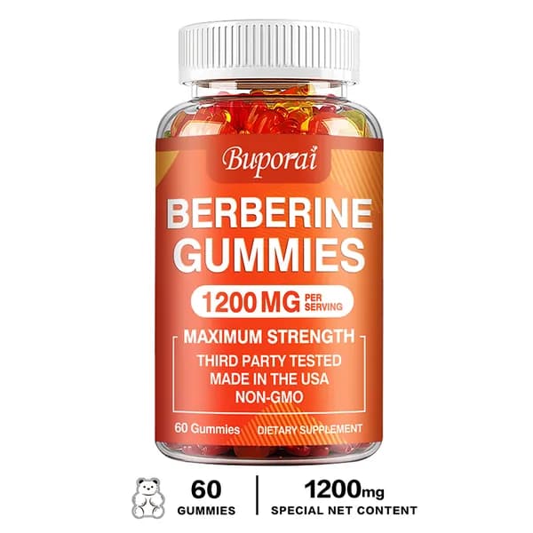 Жевательные конфеты Buporui Berberine Complex Gummies - содержат цейлонскую корицу, цитрат магния и хром - способствуют контролю веса, здоровью сердца и пищеварительной системы.