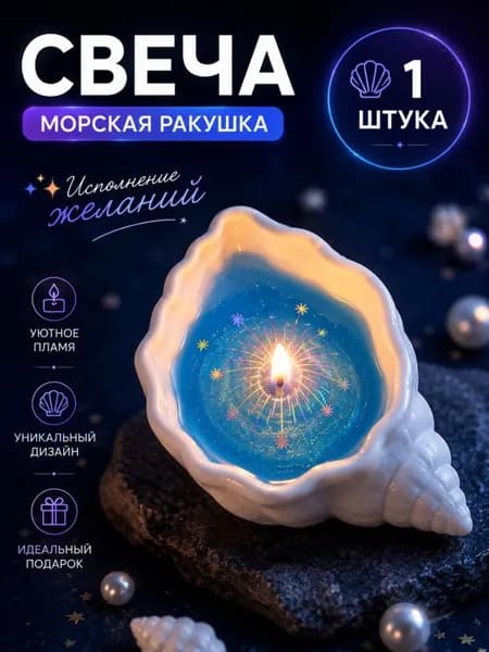 Свеча ароматическая "Конхальная ароматическая свеча", 4.5 см х 10 см, 1 шт