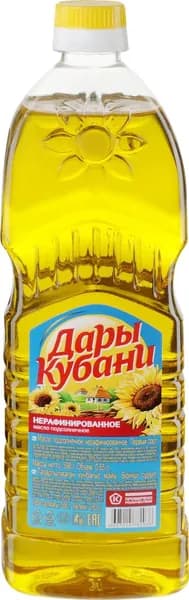 Масло подсолнечное ДАРЫ КУБАНИ нерафинированное, 650мл