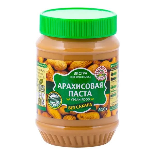 Паста Азбука Продуктов арахисовая без сахара 510 г