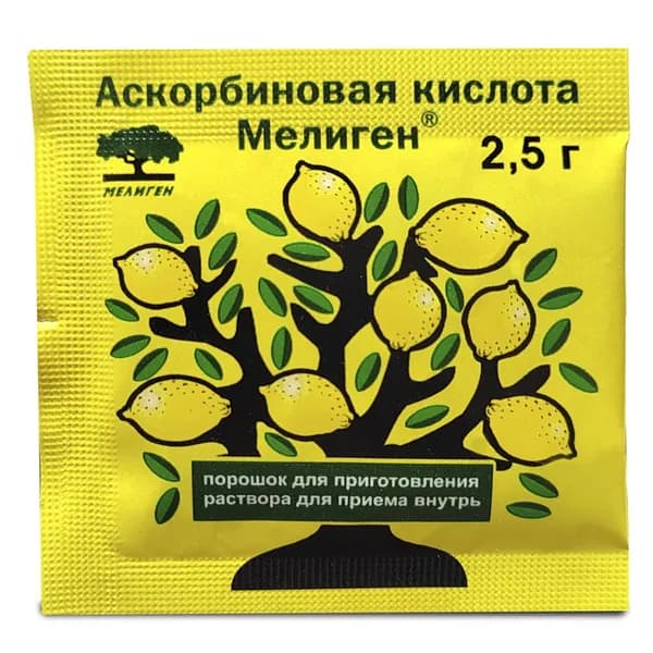 Аскорбиновая кислота мелиген 1 шт. пакет массой 2,5 порошок