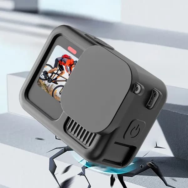 Силиконовый противоударный чехол для GoPro HERO 13 с крышкой объектива и ремешком