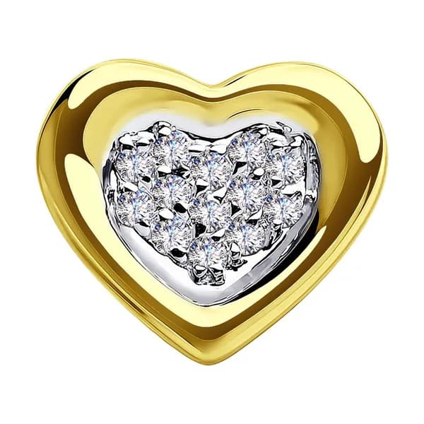 Подвеска из лимонного золота DIAMANT-ONLINE с фианитом 585 пробы