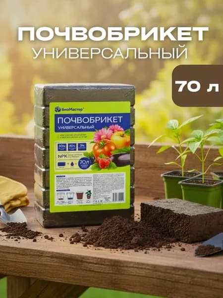 Почвобрикет универсальный для растений 70 л