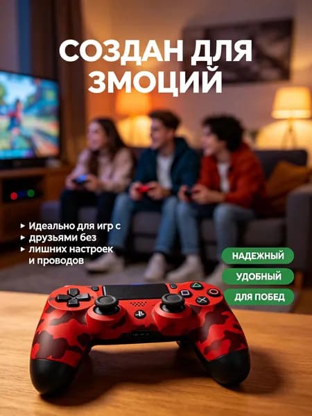 Геймпад YOUXISHOUBING, Bluetooth, Проводной, красный, черный
