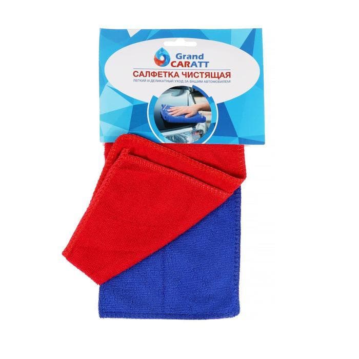 Салфетка для автомобиля Grand Caratt, микрофибра, 180 г/м , 25x25 см, набор 3 шт