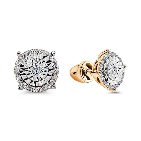 Серьги женские с бриллиантами из красного золота 585 пробы 585GOLD