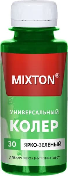 Колер для краски MIXTON / Микстон паста универсальная, цвет 30 ярко-зеленый, 0.1л / строительство и ремонт