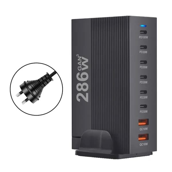 8-портовое зарядное устройство 286W Type-C PD, AU