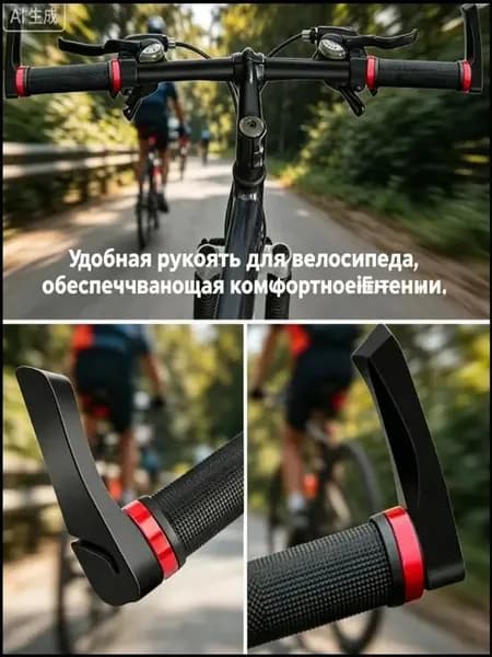 Качественный рог на руль 22,2 мм, черный