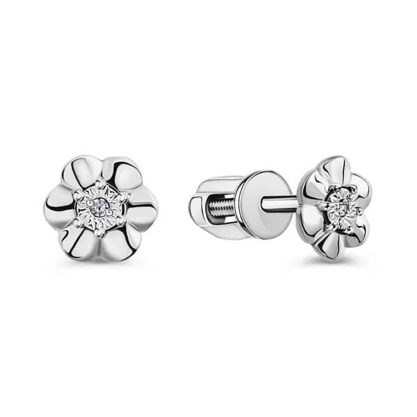 Серьги женские с бриллиантами из белого золота 585 пробы 585GOLD