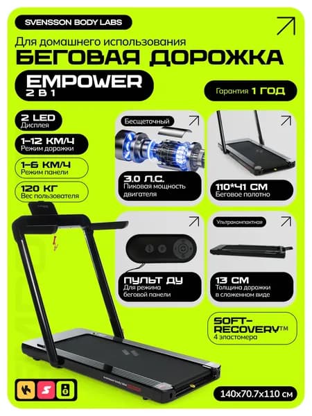Беговая дорожка электрическая складная для дома SVENSSON BODY LABS EMPOWER