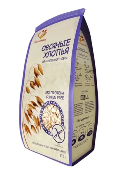 Хлопья овсяные Сташевское из голозерного овса 2 мин Сташевское м/у, 375 г