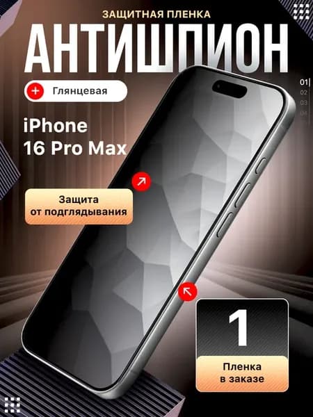 Защитная пленка на iPhone 16 Pro Max антишпион