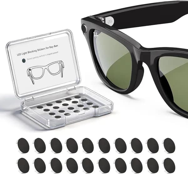 Светоблокирующие наклейки для очков Ray-Ban (Gen 1, 2), совместимые с Wayfarer/Skyler/Headliner/Oakley HSTN, съёмные заглушки для светодиодов (20 шт), Прозрачное дно