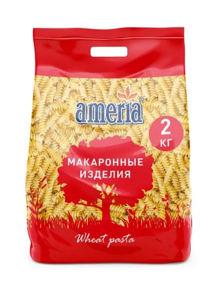Макароны Ameria спиральки №42, 2 кг