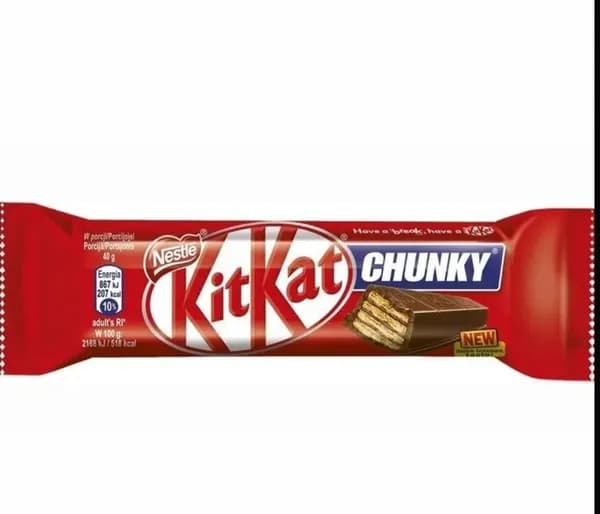 Шоколадный батончик, Киткат Сhunky молочный шоколад с хрустящей вафлей KitKat 40g