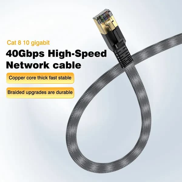 UGOURD Кабель для интернет-соединения RJ-45/RJ-45, 3 м, черно-серый