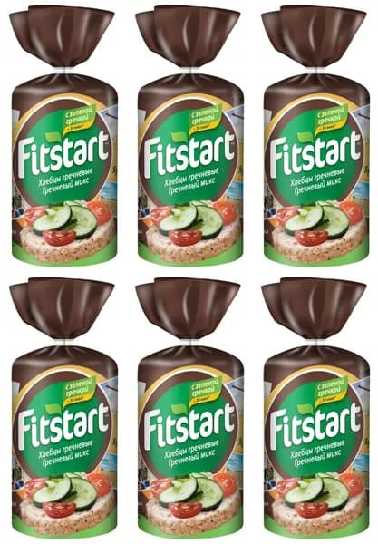 Fitstart Хлебцы с зеленой гречкой "Гречневый микс", 90 г, 6 шт/