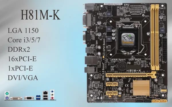 H81M-K/ Socket LGA115/Процессор LGA1150/Сокет 1150  для Core i3 i5 i7/, LGA 1150, DDR3, Материнская плата