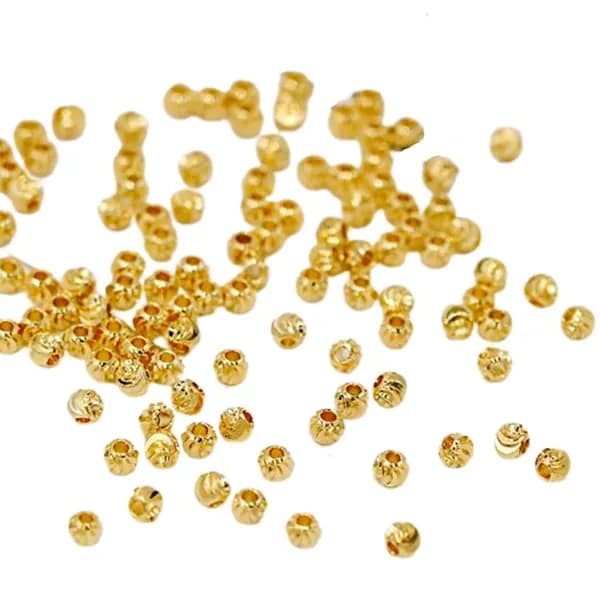 Круглые бусины-разделители, Золото - 3 mm