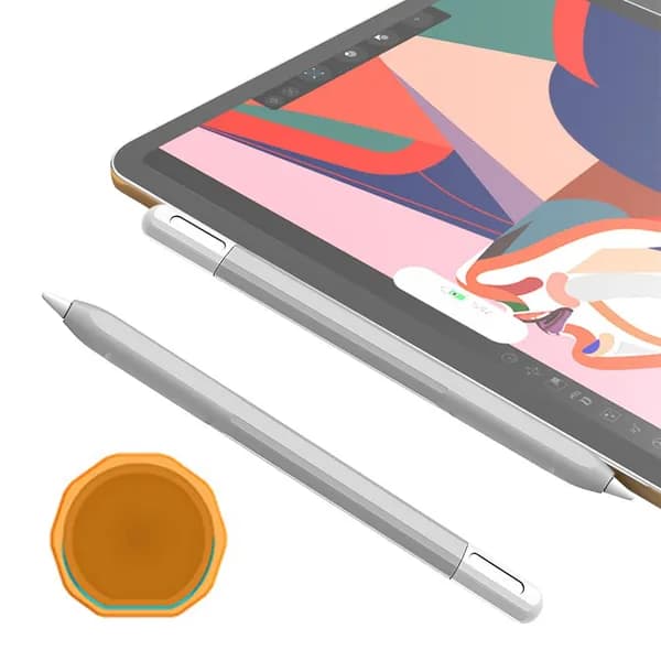 Силиконовый чехол для Apple Pencil USB-C, серо-белый