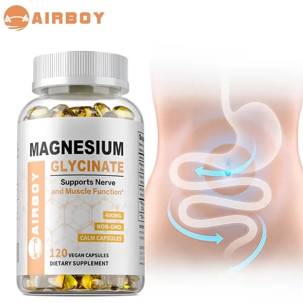 Биологически активная добавка Airboy Magnesium Glycine поддерживает работу нервной и мышечной систем, способствует здоровью костей, улучшает сон и снимает стресс.