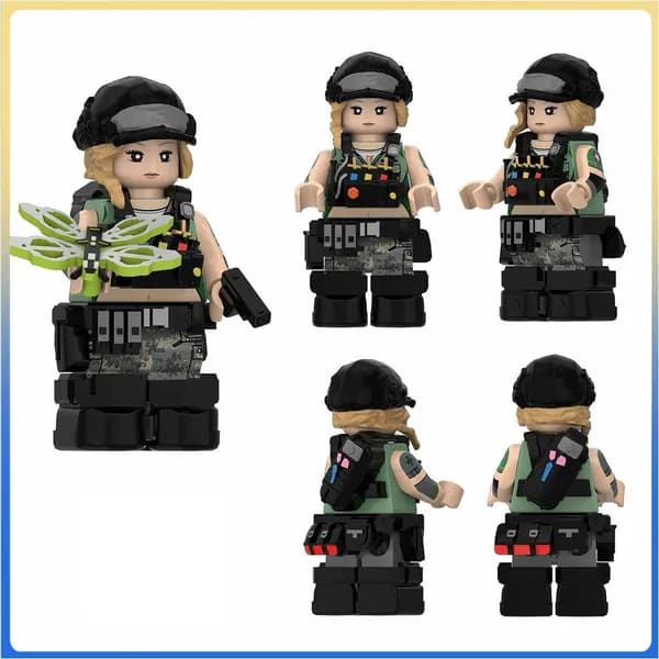 Минифигурка Люка Бита Медика из серии игр Delta Force, собранная из строительных блоков.