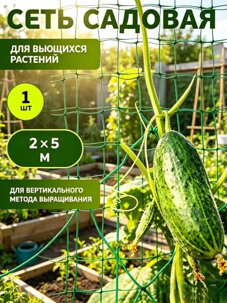 Сетка садовая шпалерная,Пластик,5х2м