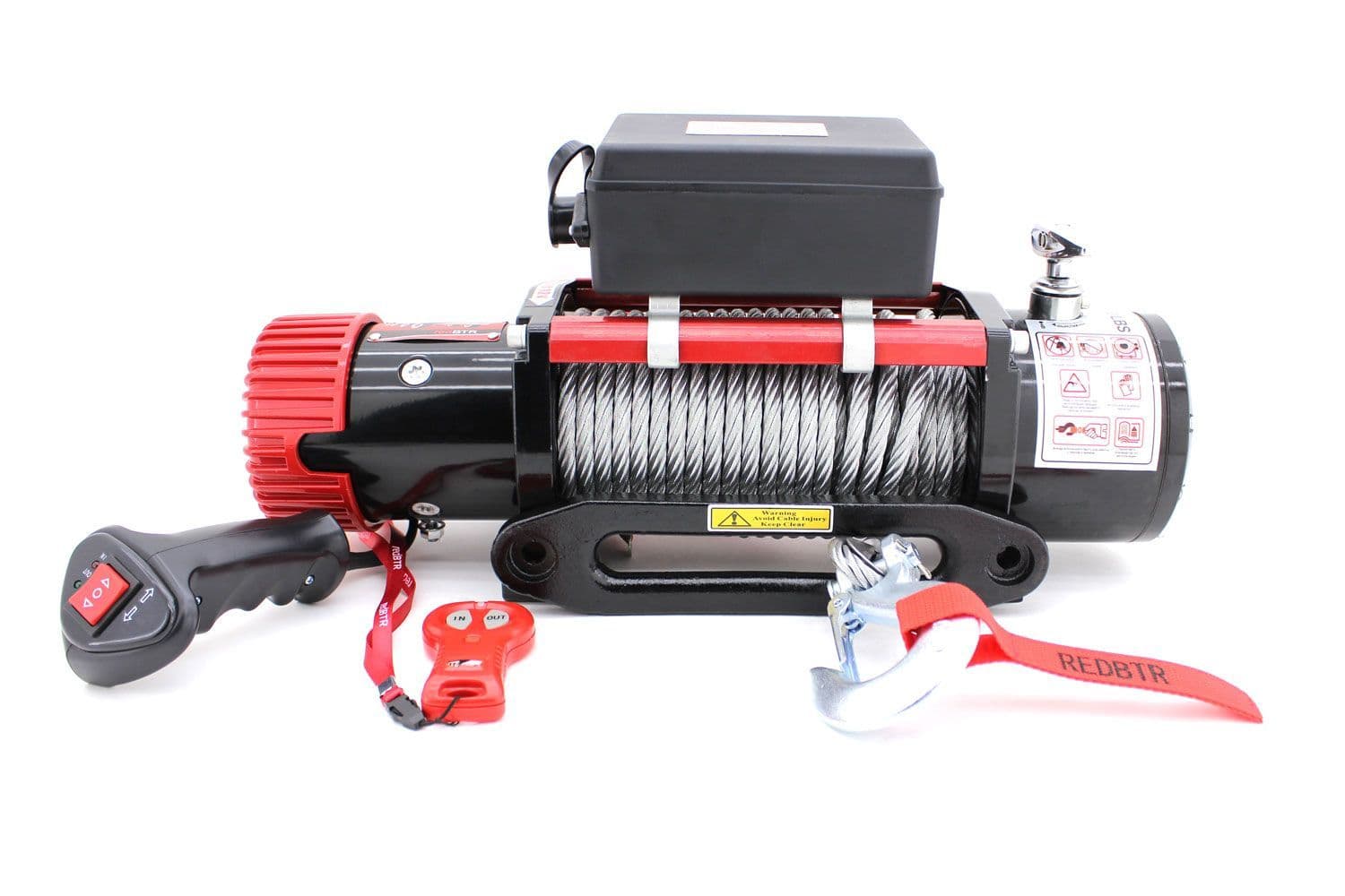 Лебедка серия "HUNTER 12, 12v, 5448 кг, 265:1 с чугунным клюзом "redBTR" (981201)