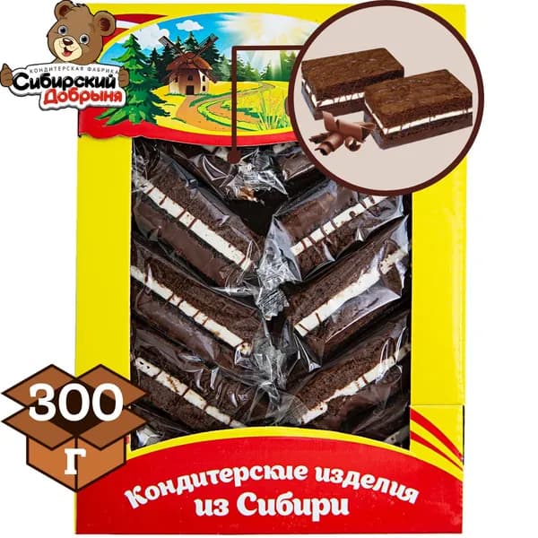 Пирожные КОРОЛЕВСКОЕ НАСЛАЖДЕНИЕ с начинкой 300 гр / мишка в малиннике / Сибирский добрыня