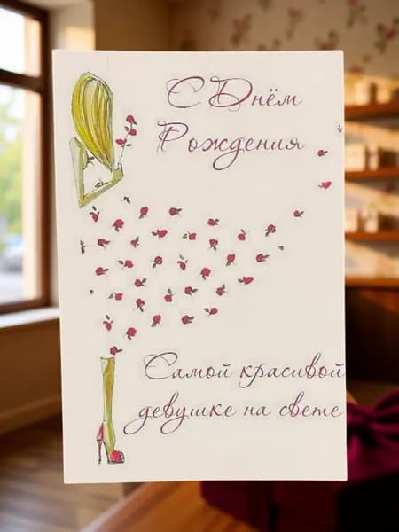 Открытка №8 "С днем рождения подруга" 10*15